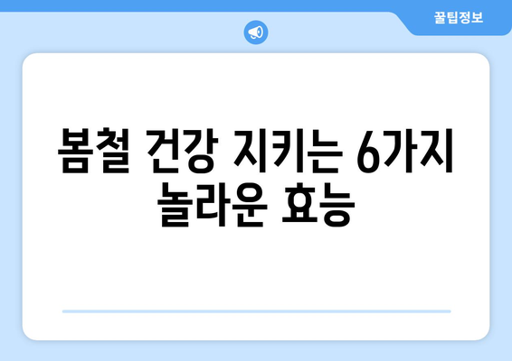 봄철 건강에 좋은 놀라운 6가지 효능