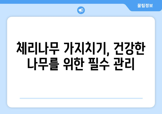 체리나무 가지치기 | 최고의 수확을 위한 필수 가이드