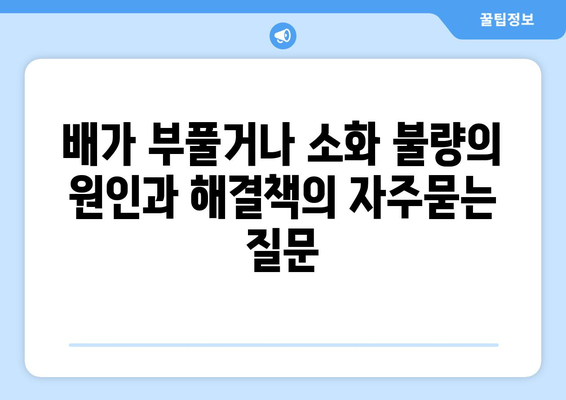 배가 부풀거나 소화 불량의 원인과 해결책