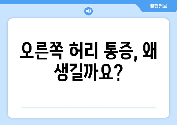 오른쪽 허리 통증 | 원인과 대처 방법 파악하기