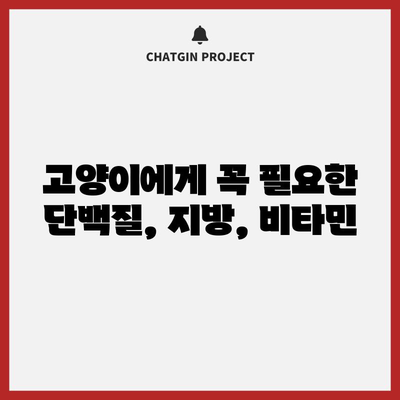 건강한 고양이 식단 | 필수 영양소 10가지