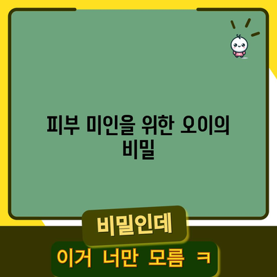 오이의 다양한 건강상 이점과 영양정보