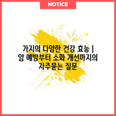 가지의 다양한 건강 효능 | 암 예방부터 소화 개선까지