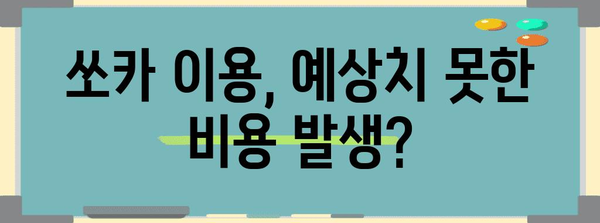 쏘카 이용 경험 비교 | 내 차와 비용 차이 분석
