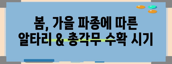알타리·총각무 | 파종과 수확 시기 안내