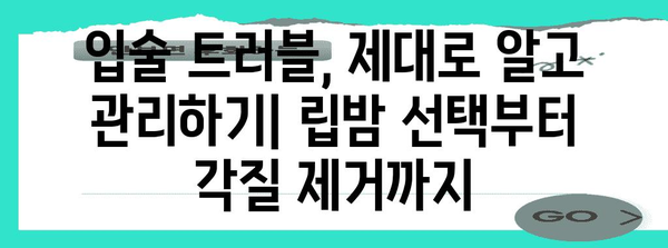 제목 | 건강한 입술을 위한 비결 | 알레르기부터 스트레스까지 모든 원인 파헤치기