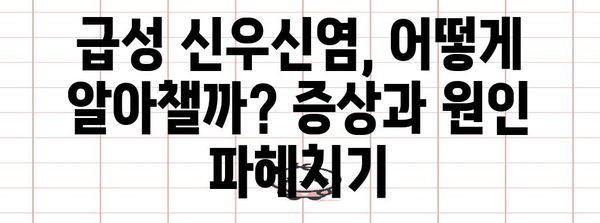 급성 신우신염 | 증상 관리와 치료 후기