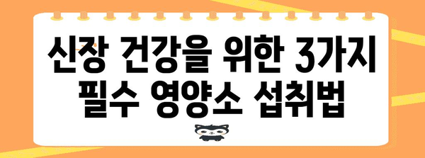 신장 건강을 위한 식품 3가지