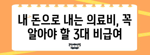 3대 비급여, 꼼꼼히 따져보세요! | 건강보험, 비급여 항목, 의료비 부담, 환자 권리