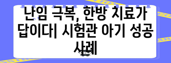 시험관아기 임신 성공 | 한방 치료의 효과적 역할