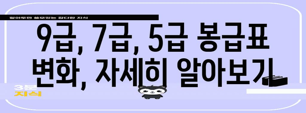 2024년 공무원 봉급표 9급, 7급, 5급 개선 현황