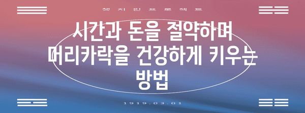 머리카락 신속하게 키우기 | 시간과 비용 절약 팁