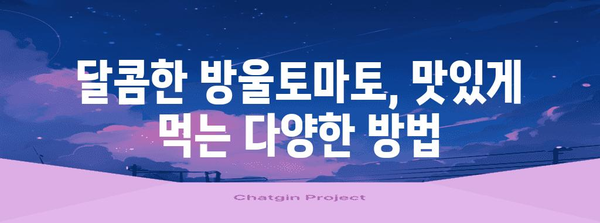 방울 토마토 재배 | 육즙이 넘치는 달콤한 열매