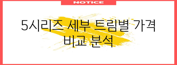 BMW 5시리즈 가격표 2023년 최신 정보