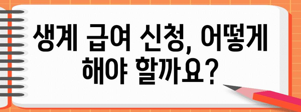생계 급여 신청 쉽게 알아보기 | 절차, 자격기준, 유의사항