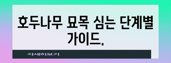 호두나무 묘목 심기 101 | 시기와 방법