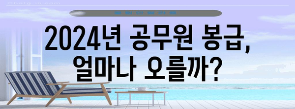 2024년 공무원 봉급표 9급, 7급, 5급 개선 현황