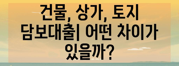 담보대출 비교 | 건물, 상가, 토지