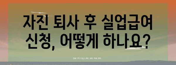 자진 퇴사 후 실업급여 받는 방법 | 금액과 신청절차 완벽 정리
