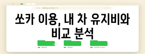 쏘카 이용 경험 비교 | 내 차와 비용 차이 분석