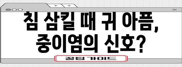침 삼킬 때 귀 아픔 해결책 | 중이염 진단과 관리