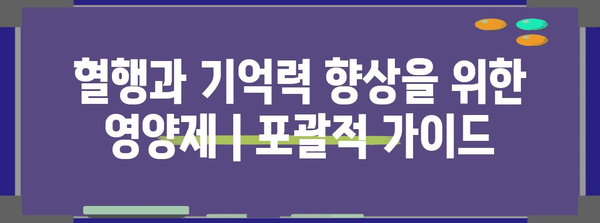 혈행과 기억력 향상을 위한 영양제 | 포괄적 가이드