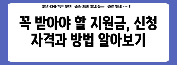 소상공인 지원금 총정리 | 필수 지원 규모와 신청 방법