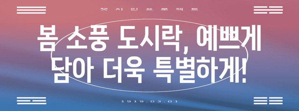 봄 소풍을 위한 완벽한 도시락 메뉴 레시피 모음