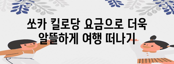 쏘카 킬로당 요금으로 경제적인 여행 및 데이트