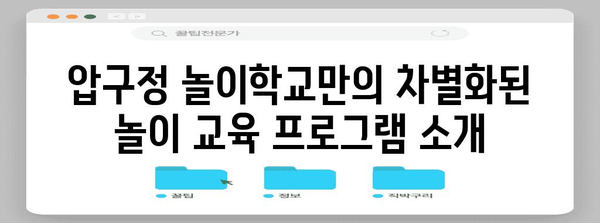 압구정 놀이학교 | 꿈을 키우는 아이들의 교육 여정