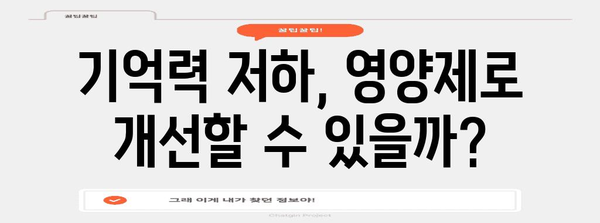 혈행과 기억력 향상을 위한 영양제 | 포괄적 가이드