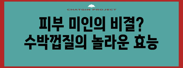 수박껍질이 놀라운 이유 | 다양한 효능 탐구하기
