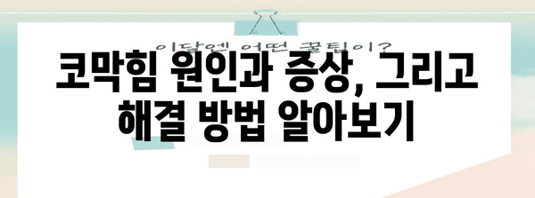 코막힘 대책 | 4가지 효과적인 해결책 알아보기