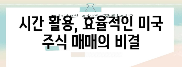 미국 주식 투자 성공 전략 | 시간대 활용과 효율적 매매