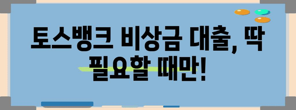 토스뱅크 비상금 대출 완벽 가이드 | 연장 및 이자계산 노하우 대공개