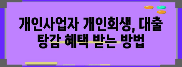 개인사업자 개인회생 지원 정책자금 대출 탕감 방법