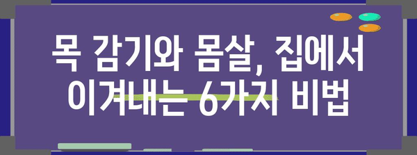 목 감기와 몸살 극복법 | 6가지 효과적인 집안치료