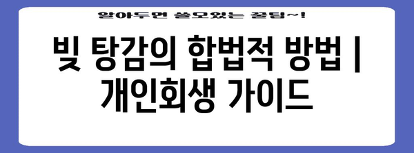 빚 탕감의 합법적 방법 | 개인회생 가이드