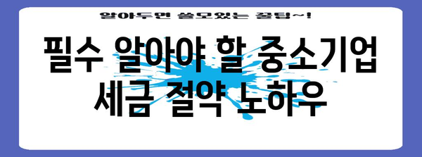 중소기업 세금 절약 노하우 | 감면 비율과 회사 절세 전략