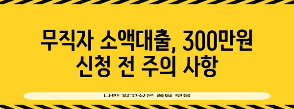 무직자 소액대출 300만원 신청 가능처와 방법