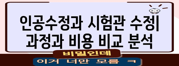 인공수정 vs. 시험관 수정 | 불임 해결 옵션의 차이점과 절차