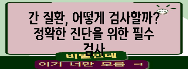 간 질환 증상과 간수치 이해하기 | 원인, 검사, 치료법 가이드