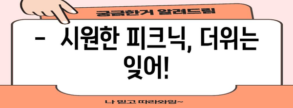 여름철 쿨피크닉 | 무더위를 이겨내는 꿀팁