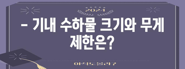 기내 수하물 반입 규정 자주 묻는 질문과 답변