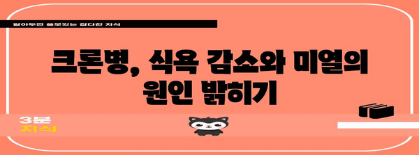 크론병 식욕 감소와 미열 | 원인과 주의 증상