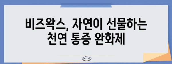 비즈왁스의 놀라운 효능 | 천연 통증 완화부터 피부 관리까지