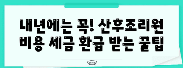 연말정산, 산후조리원 비용 꼭 챙겨 받자! | 산후조리원비용, 연말정산, 세금 환급, 꿀팁