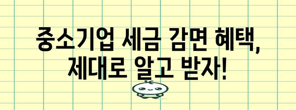 중소기업 세금 절약 노하우 | 감면 비율과 회사 절세 전략