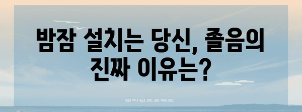 수면 장애의 근원 탐구 | 졸림의 원인 알아보기