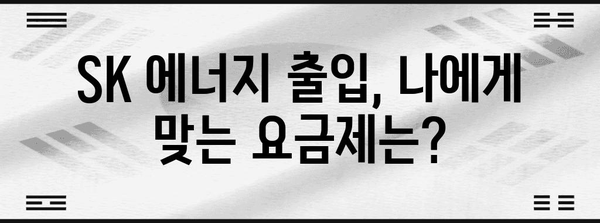 SK 에너지 출입 가이드 | 신청과 요금제 안내